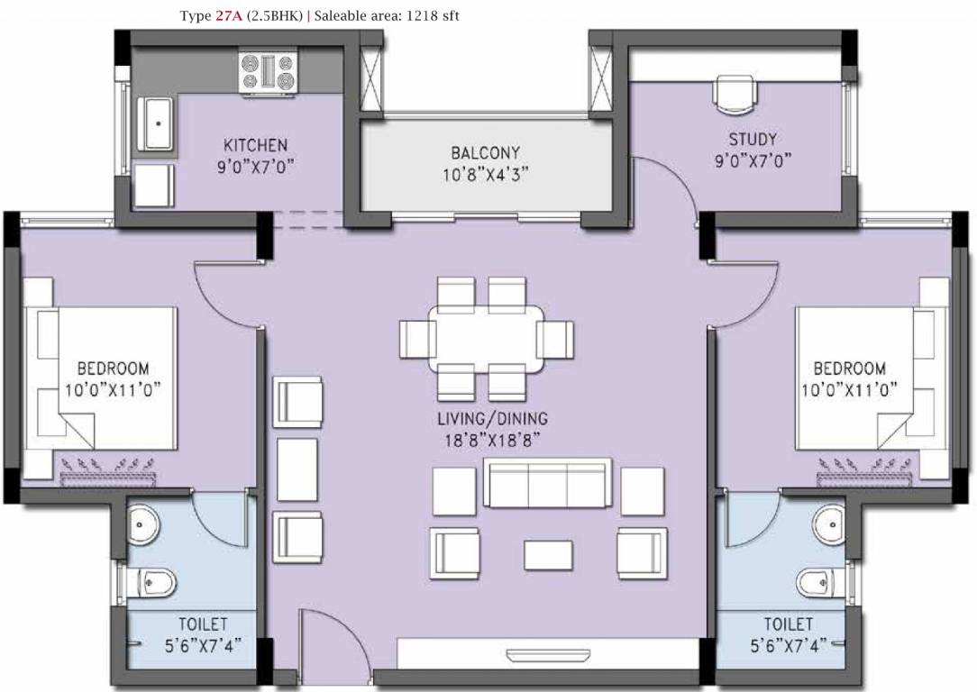 Casagrand Cherry Pick (2BHK+2T (1,218 sq ft)   Study Room 1218 sq ft) Casagrand Cherry Pick (2BHK+2T (1,218 sq ft)   Study Room 1218 sq ft)