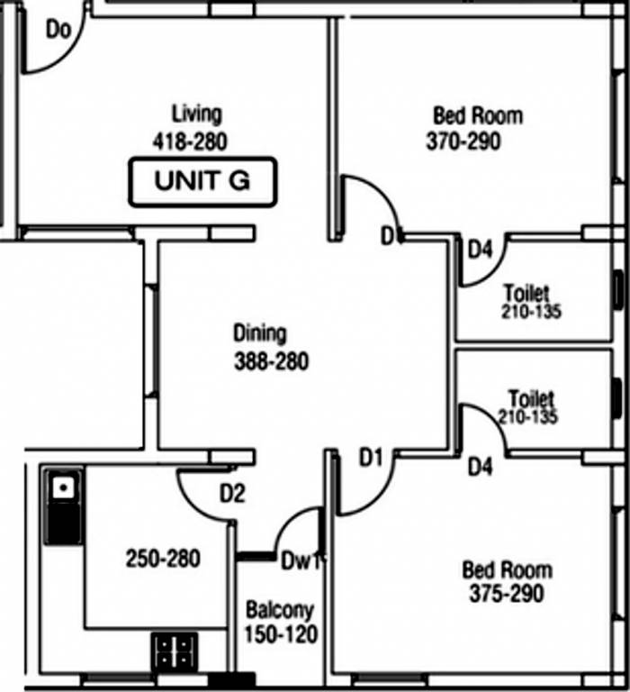 MYS Platinum Heights (2BHK+2T (925 sq ft) 925 sq ft)