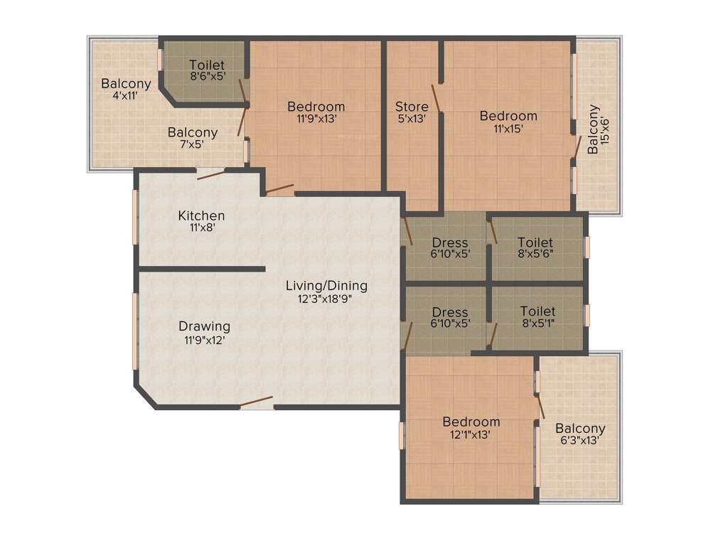 Skynet Skynet Towers (3BHK+3T (1,720 sq ft) 1720 sq ft)