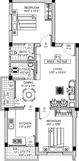 Patson Pride (2BHK+2T (763 sq ft) 763 sq ft)