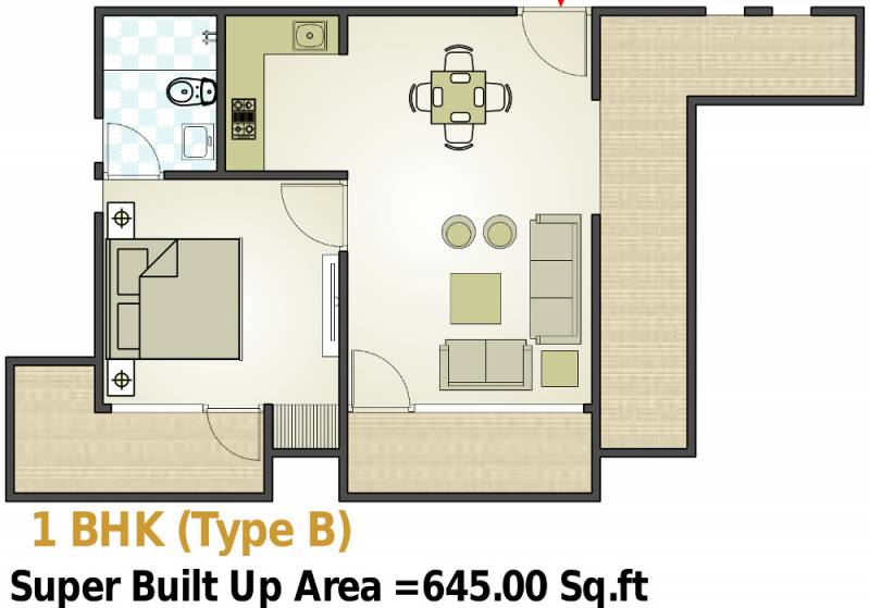 Arihant Dynasty (1BHK+1T (645 sq ft) 645 sq ft)