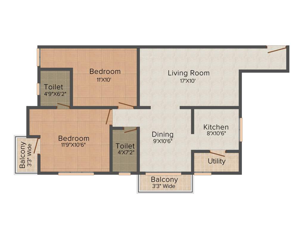 Shiyam Thirth (2BHK+2T (1,040 sq ft) 1040 sq ft)