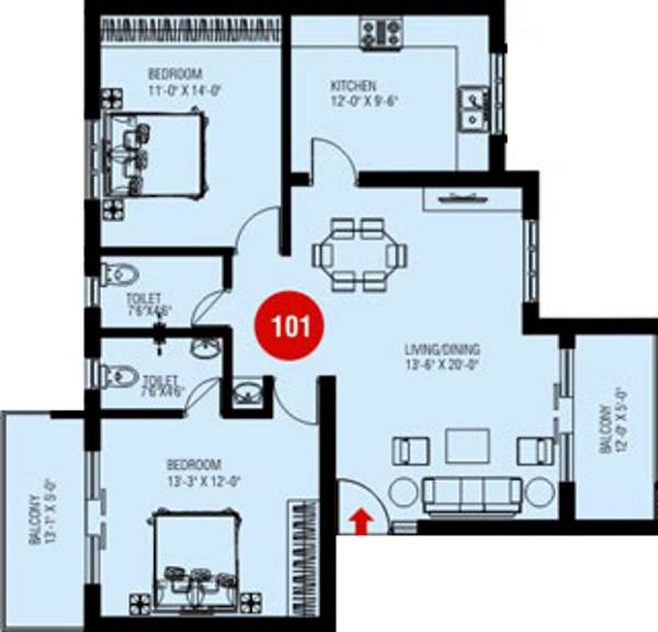 Rajkamal Constructions Misri Garden (2BHK+2T (1,340 sq ft) 1340 sq ft)