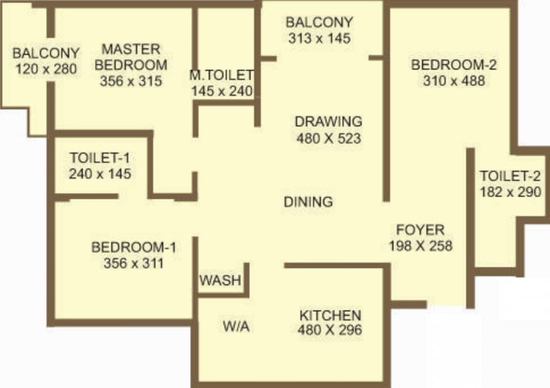 ABAD West Wood (3BHK+3T (1,560 sq ft) 1560 sq ft)