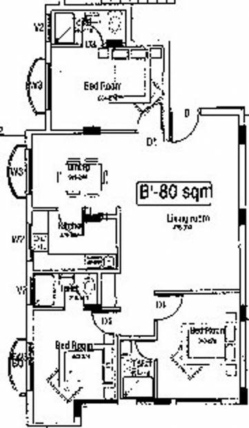 MYS Jewel Apartment (3BHK+3T (861 sq ft) 861 sq ft)