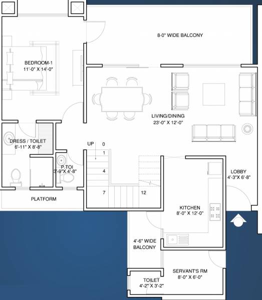 Upper Level Duplex Plan sky-villas Floor Plan Upper Level Duplex Plan
