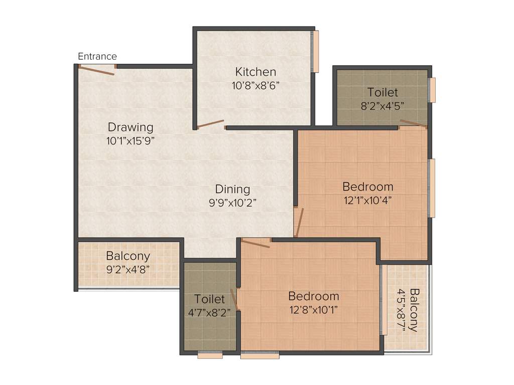 ABAD Ikebana (2BHK+2T (1,145 sq ft) 1145 sq ft)