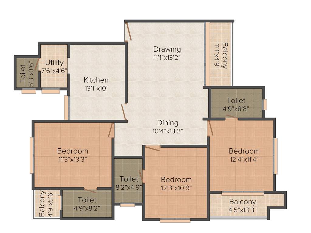 ABAD Ikebana (3BHK+3T (1,700 sq ft) + Servant Room 1700 sq ft)