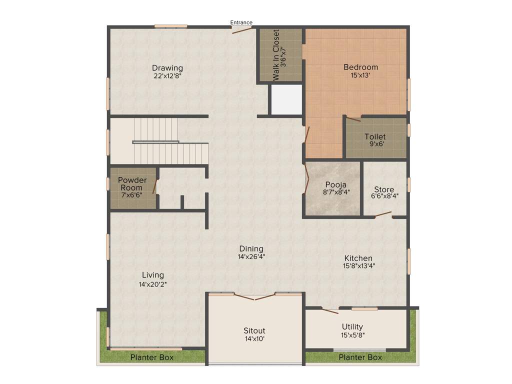 S Square Malibu (4BHK+4T (3,175 sq ft) + Pooja Room 3175 sq ft)