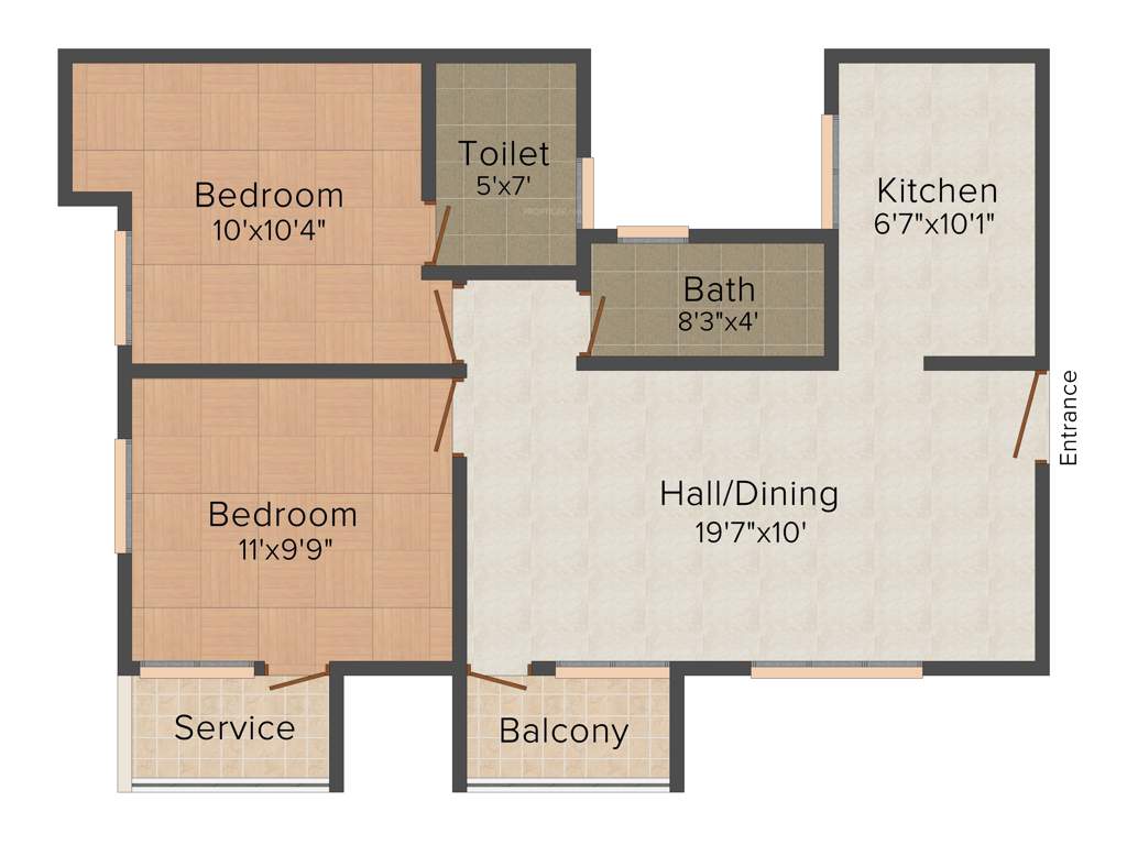 Pawan Sunshine (2BHK+2T (909 sq ft) 909 sq ft)