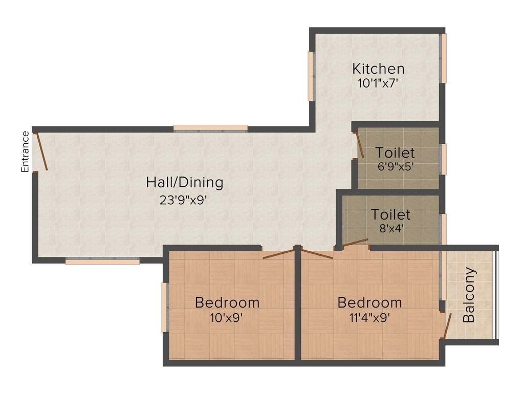 Pawan Sunshine (2BHK+2T (863 sq ft) 863 sq ft)