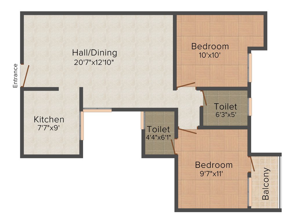 Pawan Sunshine (2BHK+2T (910 sq ft) 910 sq ft)