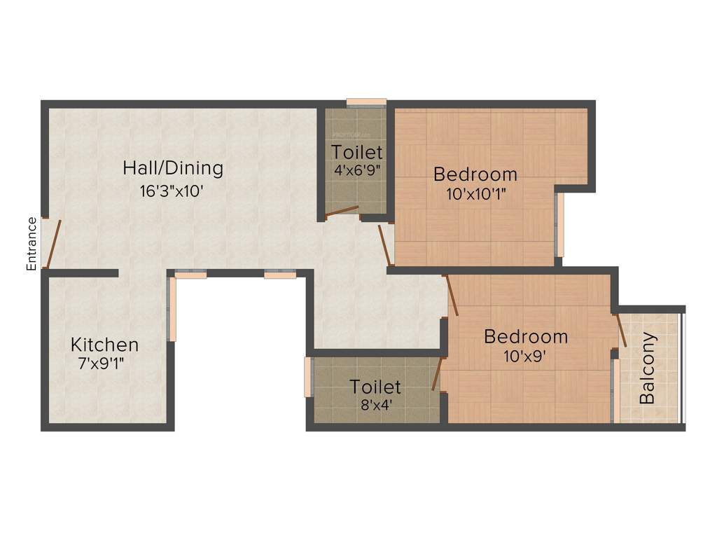 Pawan Sunshine (2BHK+2T (834 sq ft) 834 sq ft)