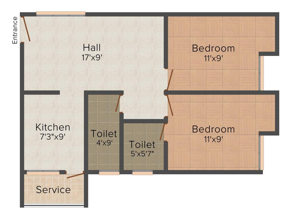 Pawan Sunshine (2BHK+2T (793 sq ft) 793 sq ft)
