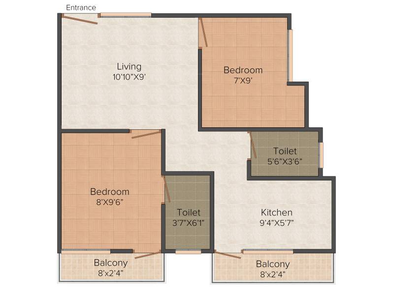 Annai Pearl II Residency (2BHK+2T (800 sq ft) 800 sq ft)