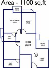 ABAD Knightsbridge (2BHK+2T (1,100 sq ft) 1100 sq ft) ABAD Knightsbridge (2BHK+2T (1,100 sq ft) 1100 sq ft)
