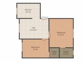 Annai Pearl III Residency (2BHK+2T (591 sq ft) 591 sq ft)