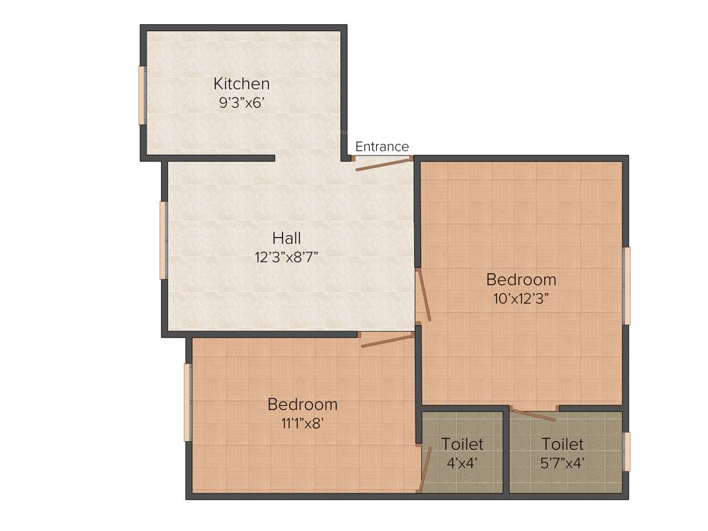 Annai Pearl III Residency (2BHK+2T (591 sq ft) 591 sq ft)