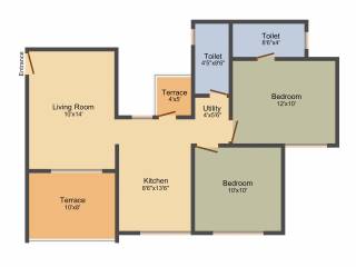 Vaishali Royal Palm (2BHK+2T (868 sq ft) 868 sq ft)