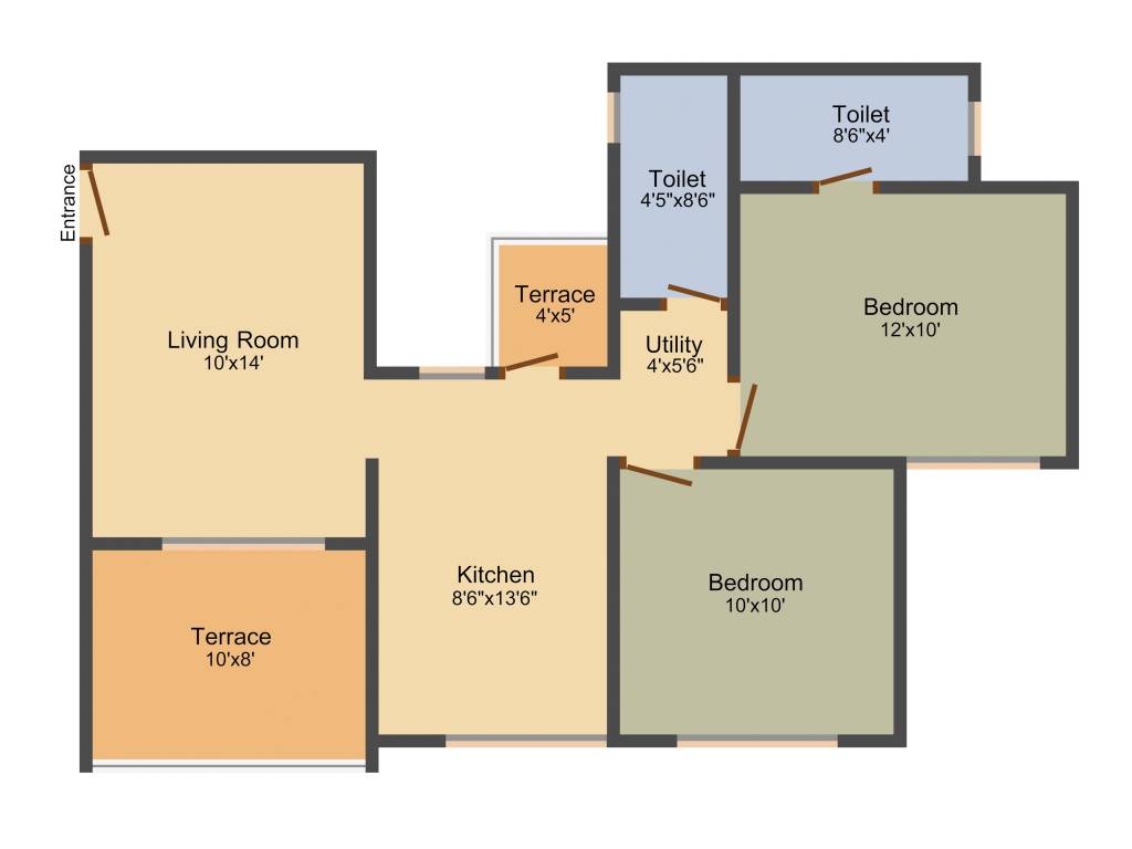 Vaishali Royal Palm (2BHK+2T (868 sq ft) 868 sq ft)