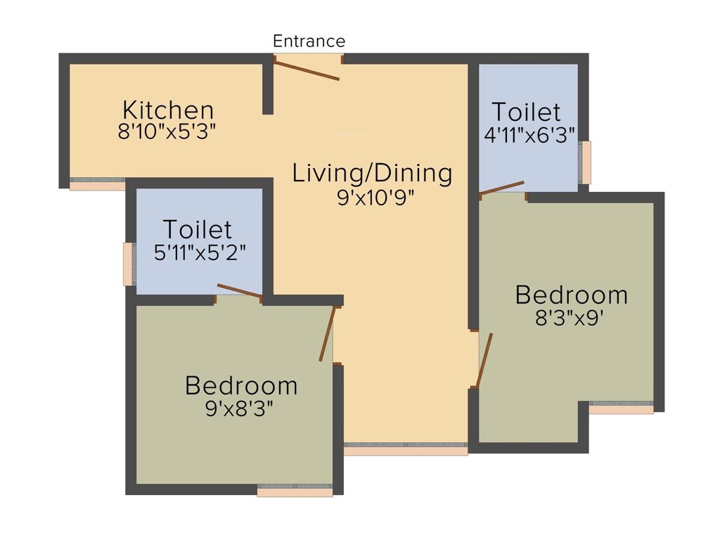 Arun Manjari (2BHK+2T (595 sq ft) 595 sq ft)