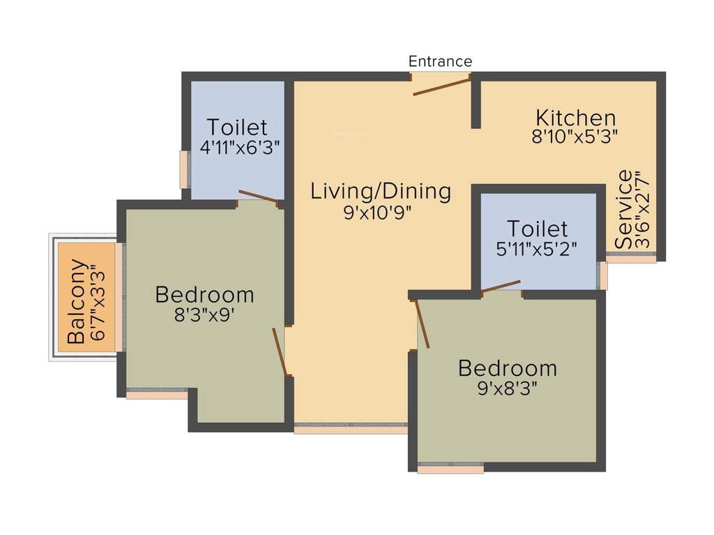 Arun Manjari (2BHK+2T (635 sq ft) 635 sq ft)