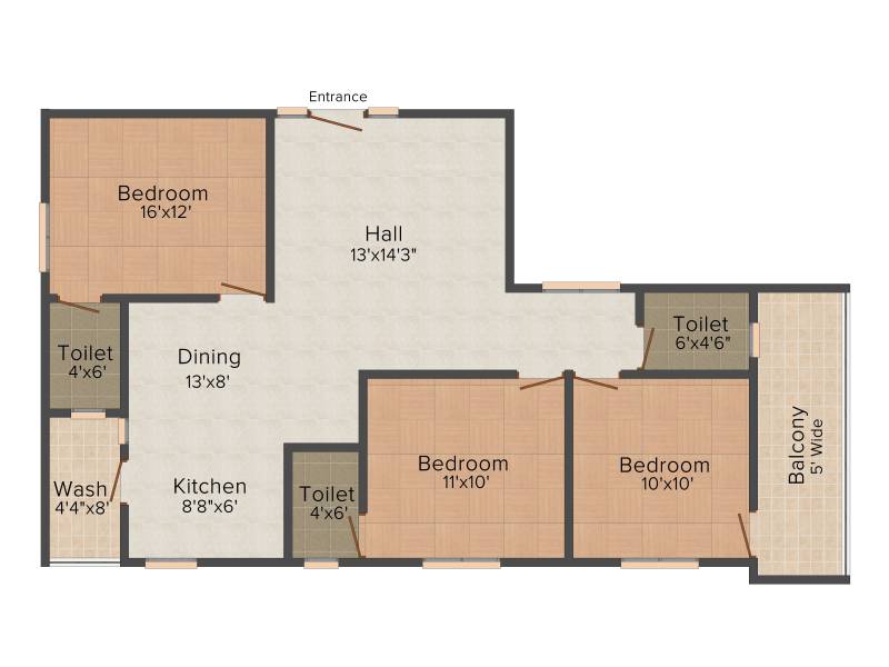 Lakshmi Residency (3BHK+3T (1,200 sq ft) 1200 sq ft)