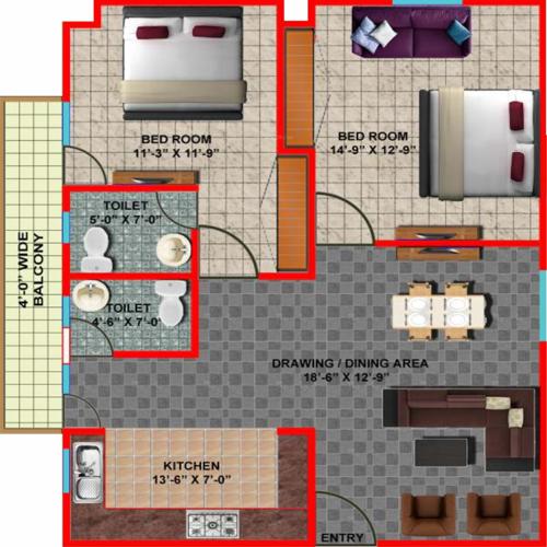 Gulmohar Infradevelopers Gulmohar Apartment (2BHK+2T (1,200 sq ft) 1200 sq ft) Gulmohar Infradevelopers Gulmohar Apartment (2BHK+2T (1,200 sq ft) 1200 sq ft)