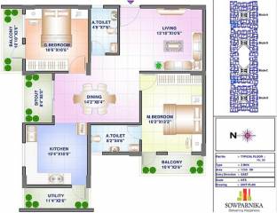Sowparnika Sanvi (2BHK+2T (1,256 sq ft) 1256 sq ft) Sowparnika Sanvi (2BHK+2T (1,256 sq ft) 1256 sq ft)