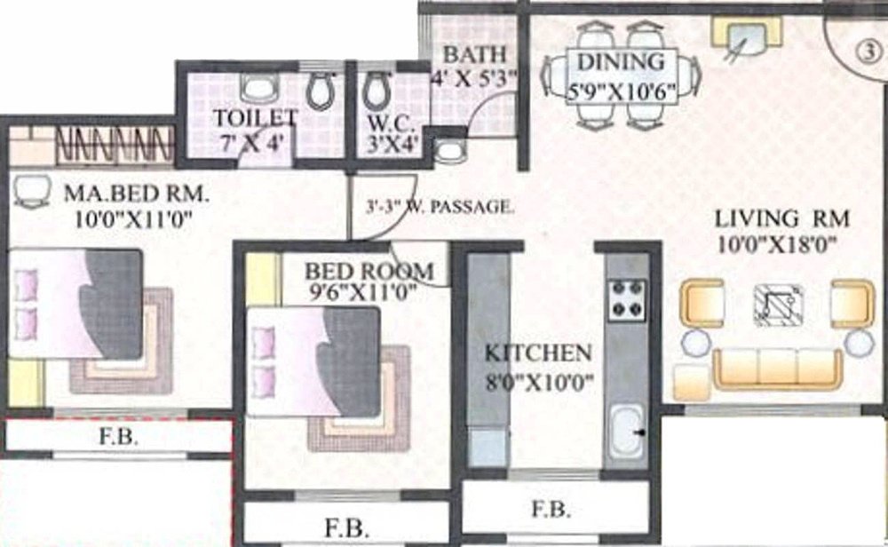 Madhav Sankalp (2BHK+2T (1,070 sq ft) 1070 sq ft)