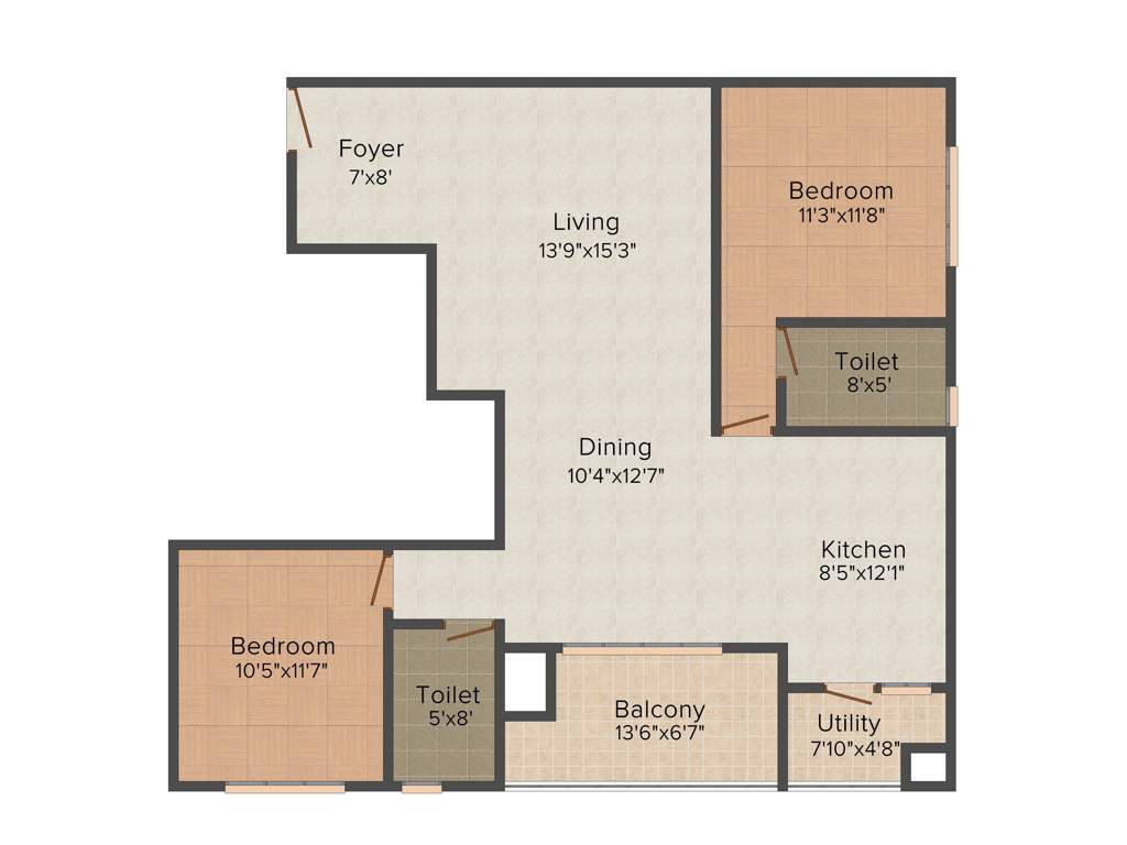 Century Central (3BHK+3T (1,843 sq ft) 1843 sq ft)