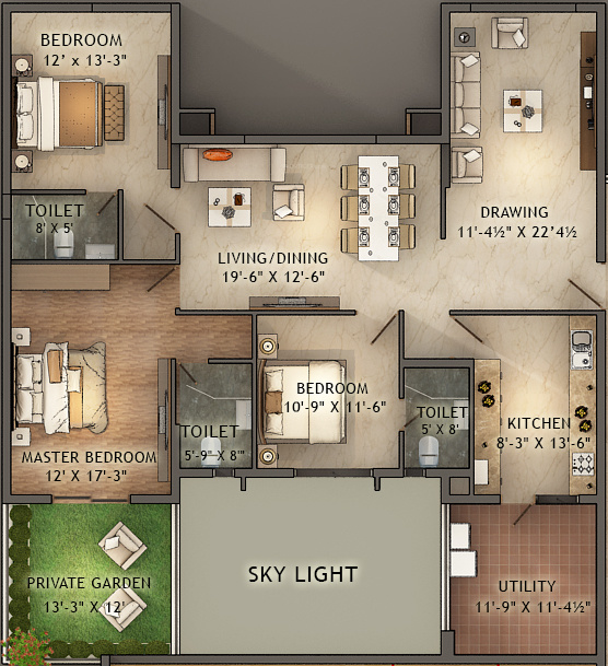 Northstar District 1 (3BHK+3T (2,005 sq ft) 2005 sq ft)