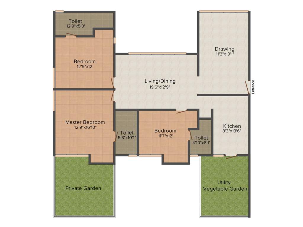 Northstar District 1 (3BHK+3T (1,945 sq ft) 1945 sq ft)