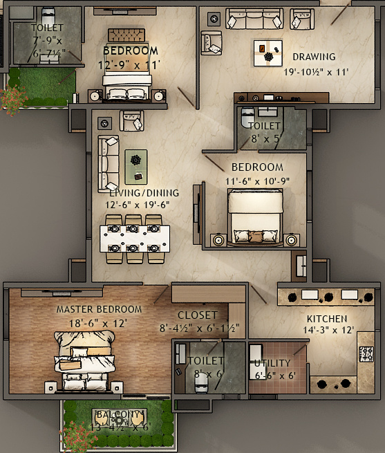Northstar District 1 (3BHK+3T (2,016 sq ft) 2016 sq ft) Northstar District 1 (3BHK+3T (2,016 sq ft) 2016 sq ft)