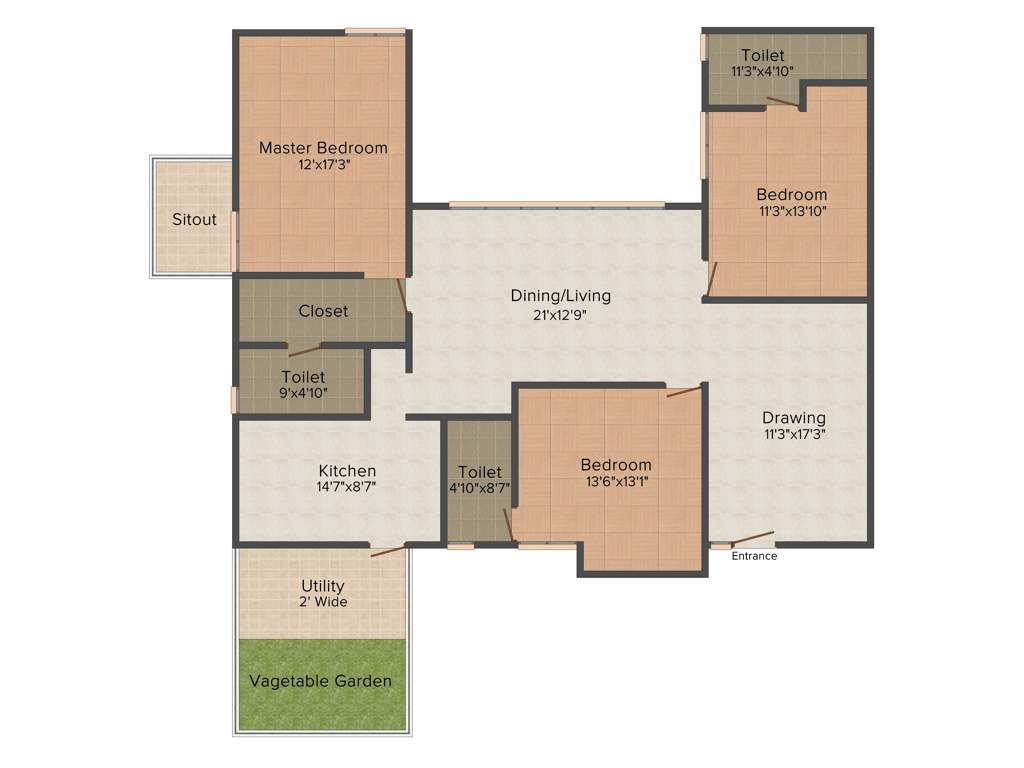 Northstar District 1 (3BHK+3T (2,157 sq ft) 2157 sq ft)