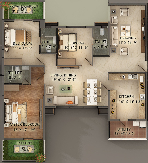 Northstar District 1 (3BHK+3T (1,964 sq ft) 1964 sq ft) Northstar District 1 (3BHK+3T (1,964 sq ft) 1964 sq ft)