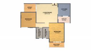 SV Spring Woods (2BHK+2T (1,185 sq ft) 1185 sq ft)