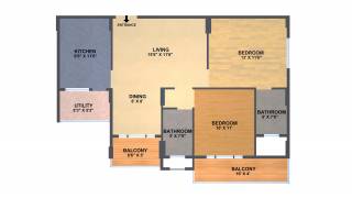 SV Spring Woods (2BHK+2T (1,215 sq ft) 1215 sq ft)