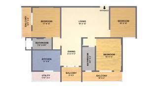 SV Spring Woods (3BHK+2T (1,560 sq ft) 1560 sq ft)