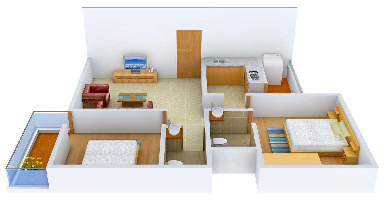 SV Luxuria (2BHK+2T (885 sq ft) 885 sq ft)