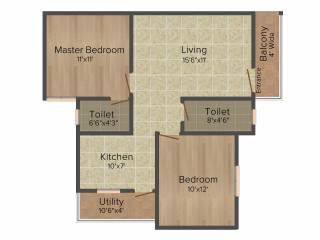 SV Luxuria (2BHK+2T (895 sq ft) 895 sq ft)