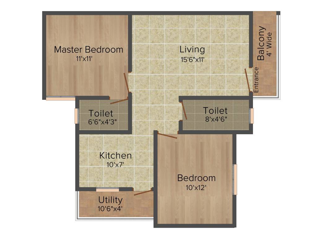 SV Luxuria (2BHK+2T (895 sq ft) 895 sq ft)