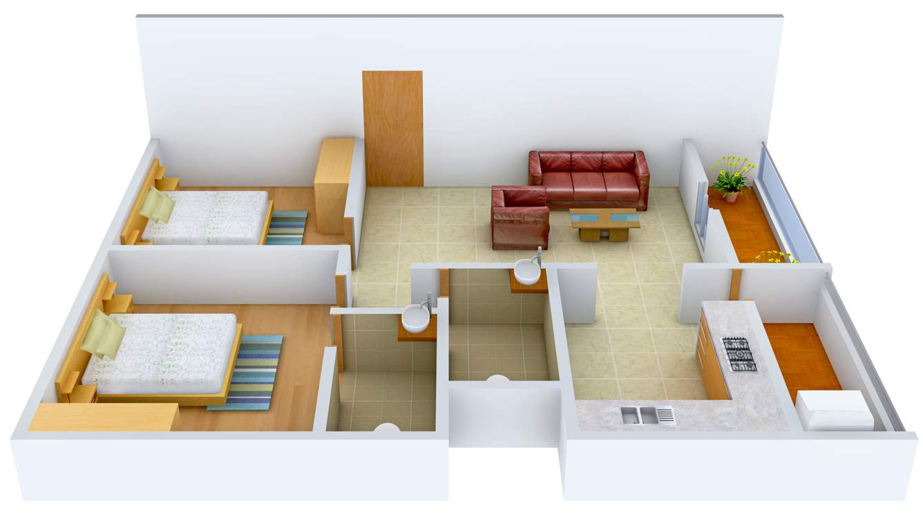 SV Luxuria (2BHK+2T (965 sq ft) 965 sq ft)