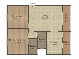 SV Luxuria (2BHK+2T (965 sq ft) 965 sq ft)