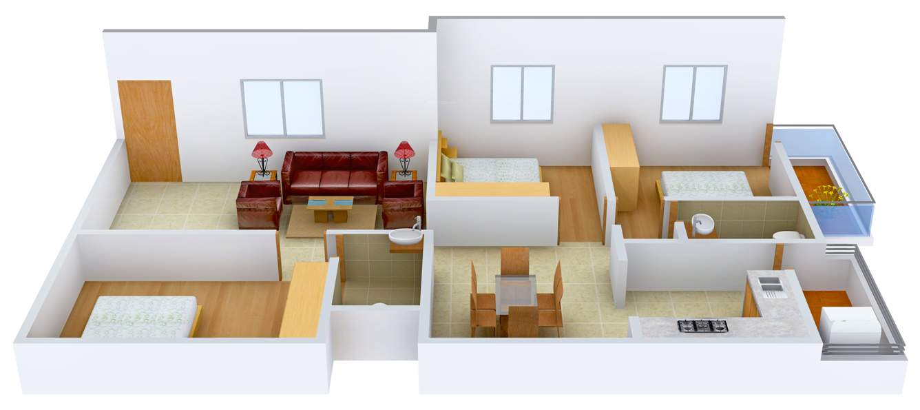 SV Luxuria (3BHK+2T (1,270 sq ft) 1270 sq ft)
