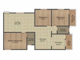 SV Luxuria (3BHK+2T (1,270 sq ft) 1270 sq ft)
