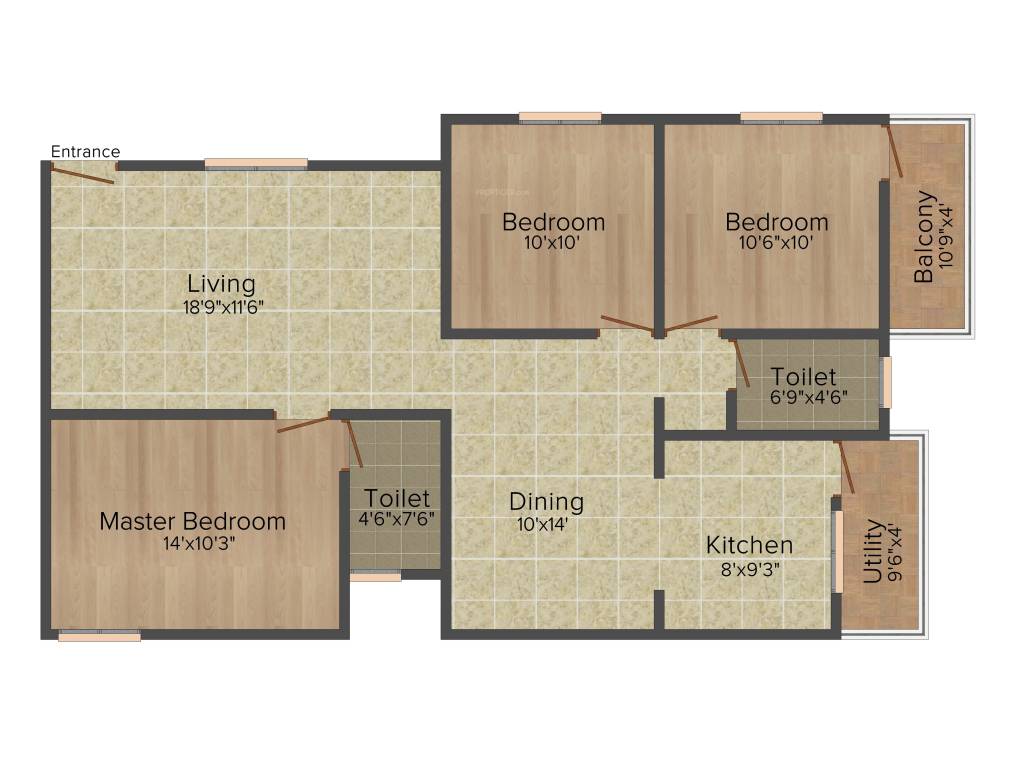SV Luxuria (3BHK+2T (1,270 sq ft) 1270 sq ft)