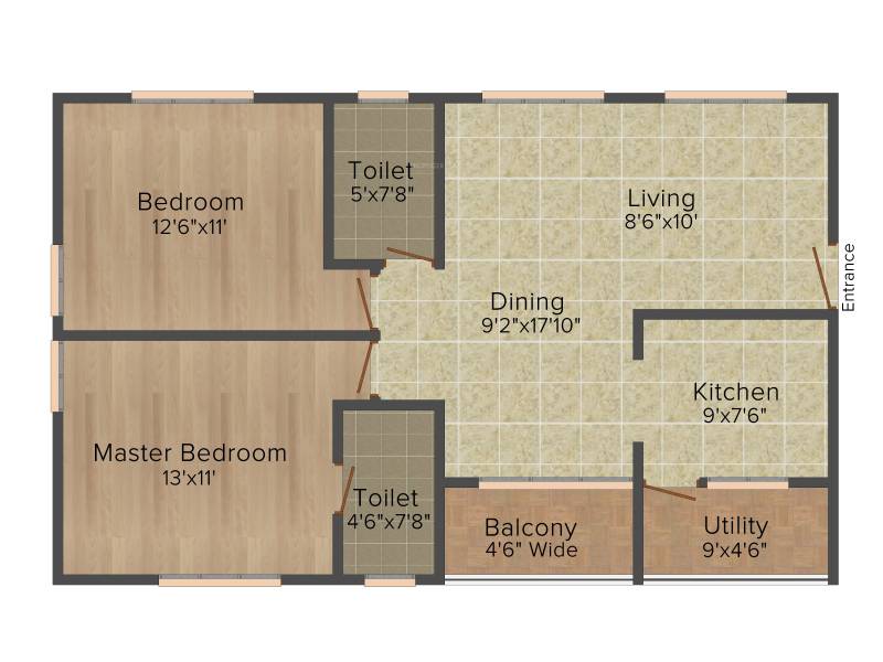 SV Maple (2BHK+2T (1,150 sq ft) 1150 sq ft)