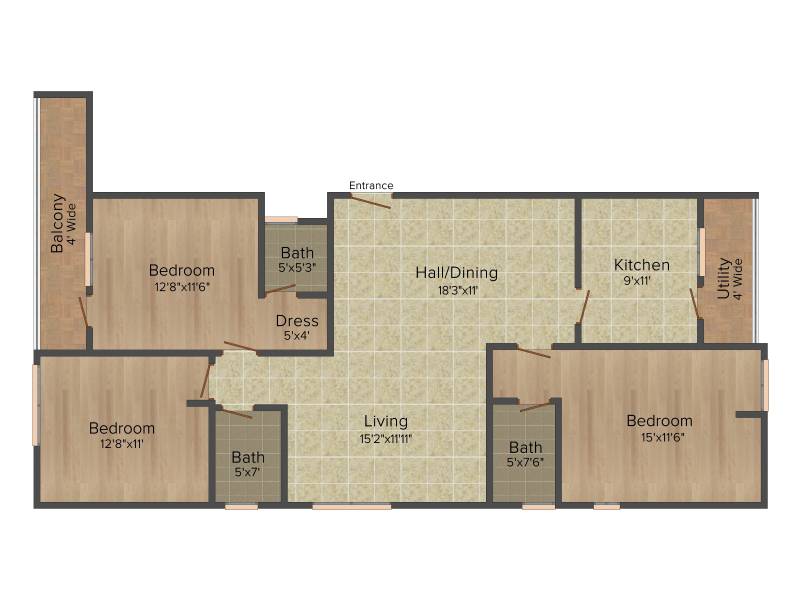 Shanta Panjagutta (3BHK+3T (1,726 sq ft) 1726 sq ft)