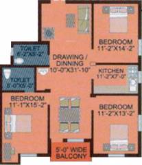 Amrita Green Field Residency (3BHK+3T (1,475 sq ft) 1475 sq ft)